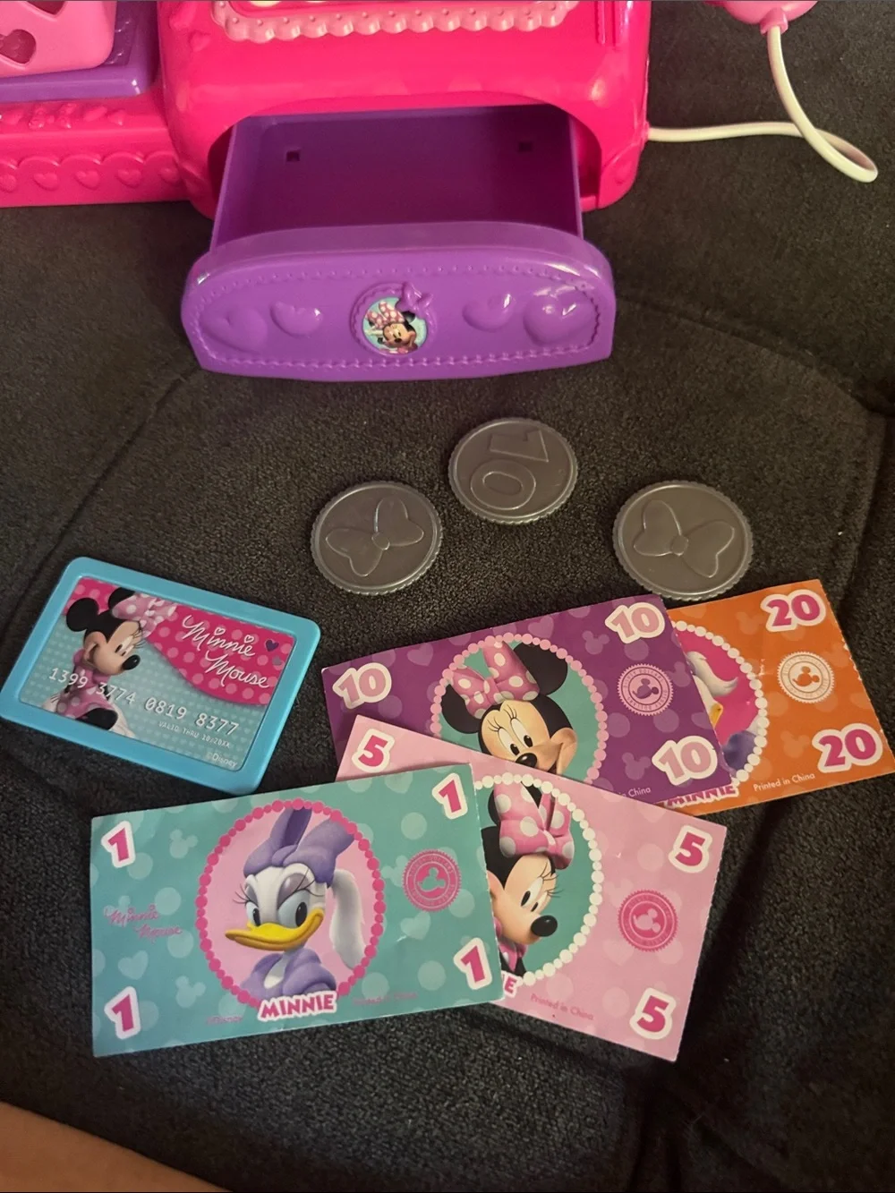 Disney Minnie Mouse Pink and Purple Play Cash Register with Scanner